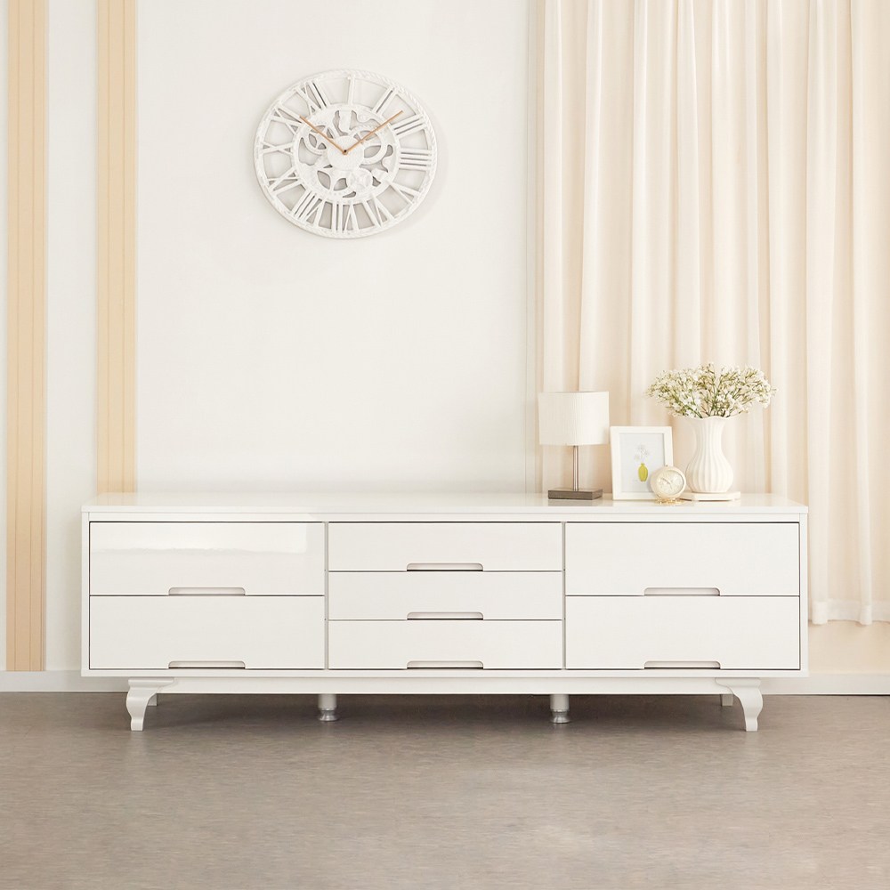 모던 심플 UV 높은 거실장 3단 7칸서랍 TV 장식장 1800 티비다이 336,900원