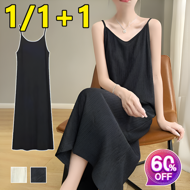 【시원한 드레이프 스타일】질감이 있는 버블사 끈 나시 원피스 여성 끈원피스여름용 빅사이즈 플리츠 원피스 9,900원