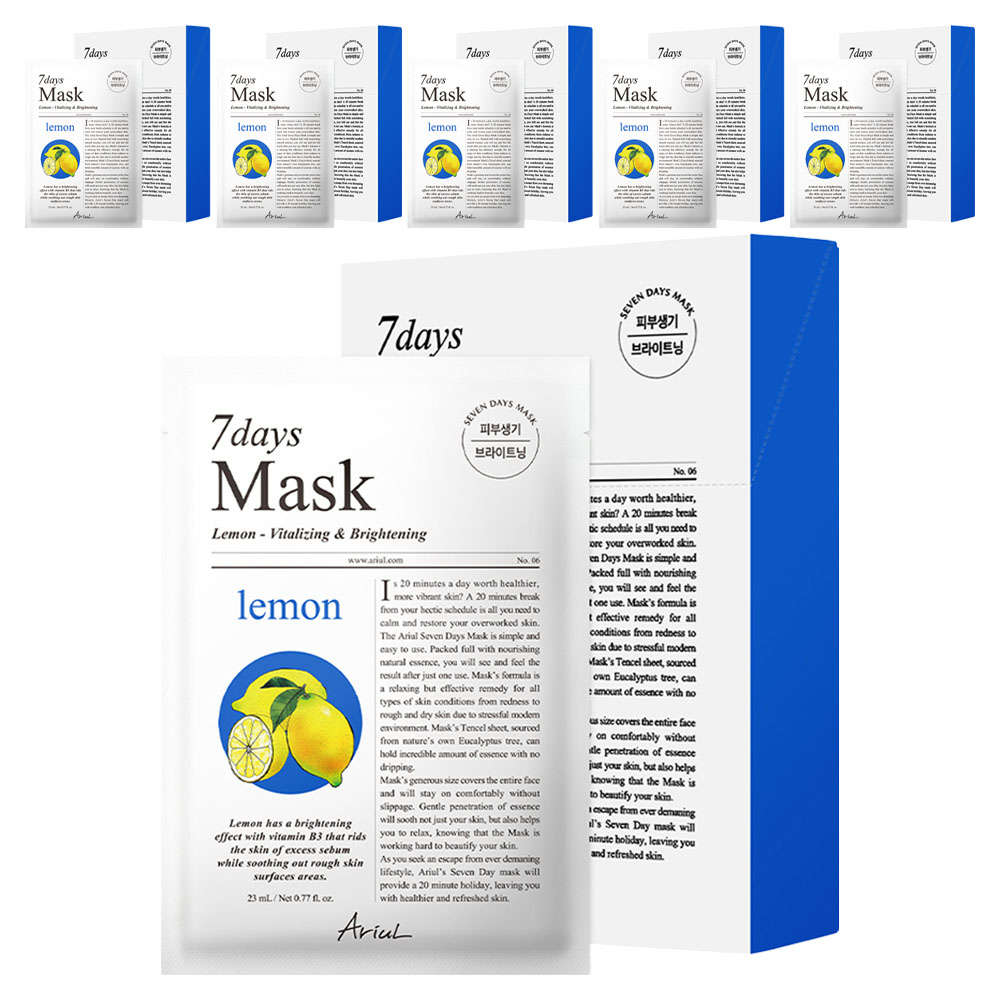 아리얼 세븐데이즈 레몬C 마스크팩, 10개입, 6개 67,500원