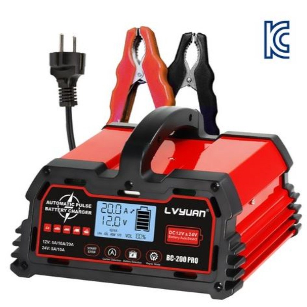 차량용 베터리충전기 12V 14V 겸용 자동복원 스마트충전기 캠핑카 오토바이 겸용 캠핑 비상시 필수템, 1개, BC250pri 12V 14V- 5A 10A 25A 99,000원