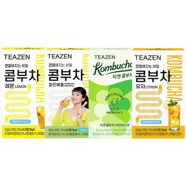 티젠 콤부차 4종세트 5g x 10개입 (레몬 + 파인애플 + 샤인머스캣 + 유자) 무료배송 22,850원
