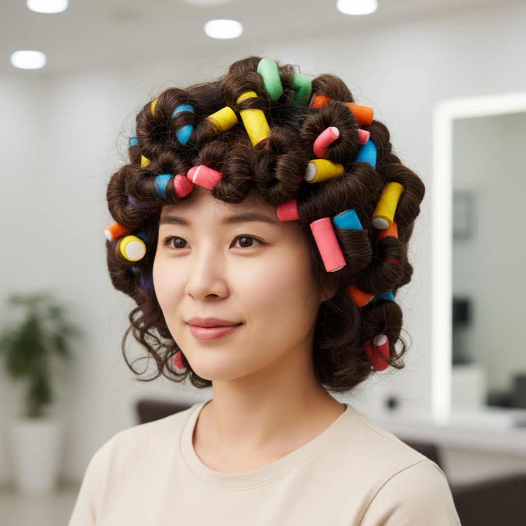 열 없이 사용하는 컬러 소프트 스파이럴 헤어롤 파마 웨이브 자체 헤어롤러 42P 세트 15,000원