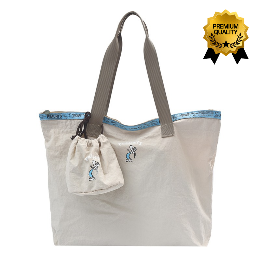 {당일배송} 차차앤코 센스폭발 고퀼리티 업그레이드 스누피에코백+파우치세트 초경량 대용량 데일리백 캐리어연결보조백 30,840원