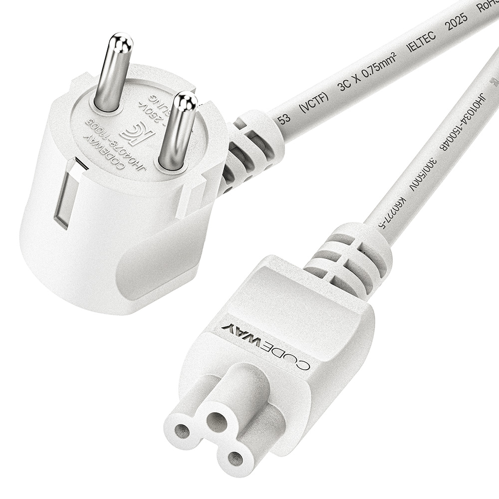 코드웨이 국산 AC 크로바 코드 전원케이블 화이트, 1개, 0.6m 5,800원