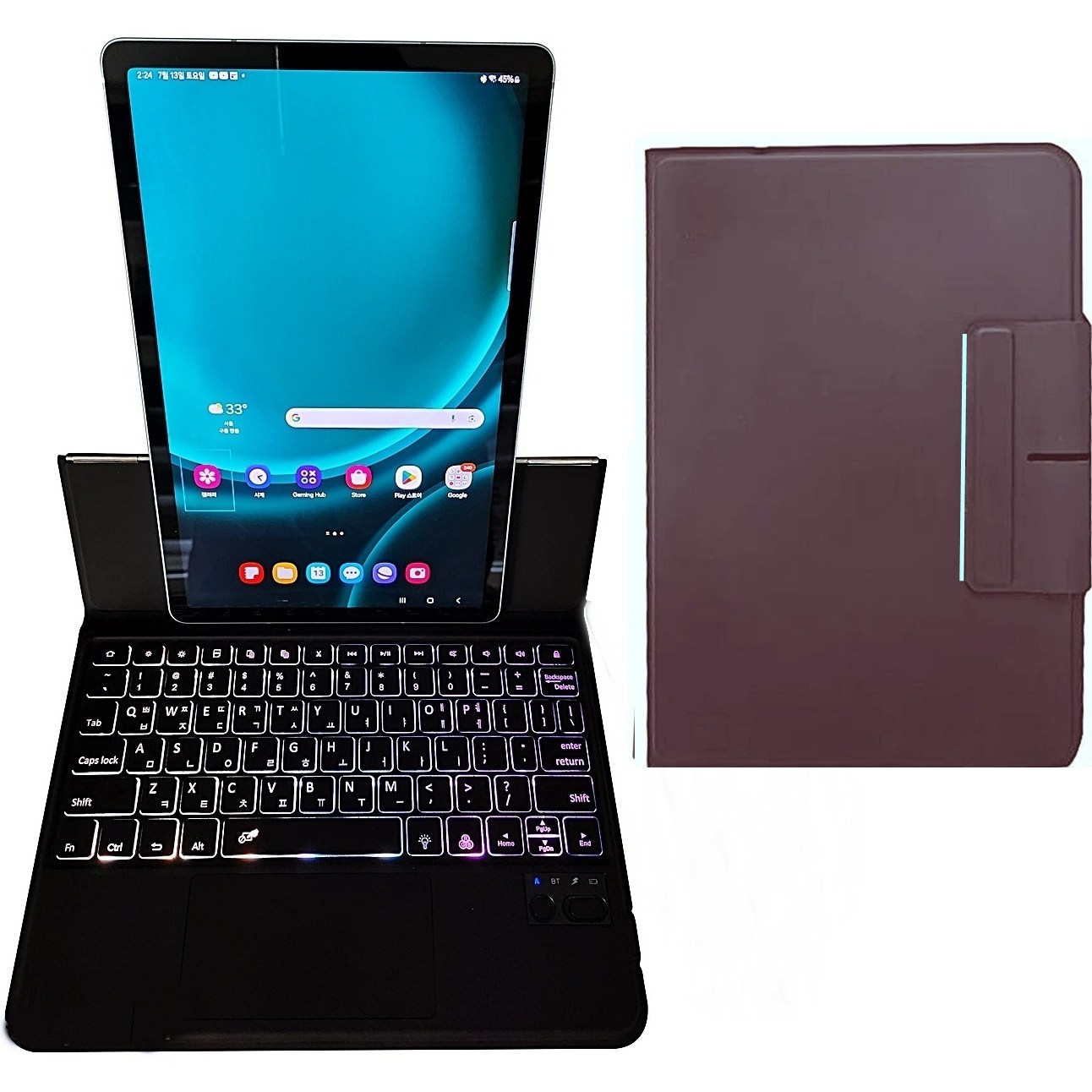 WorldEX 갤럭시탭 호환 터치패드 백라이트 버클 키보드케이스 S10/S11/S9/S9 FE/S7/S8 10.9와11인치 공용, 블랙, 11 인치, 일반형 74,600원