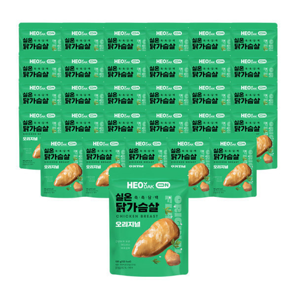 허닭ON 촉촉 실온 닭가슴살 120g 오리지널 30팩 77,700원