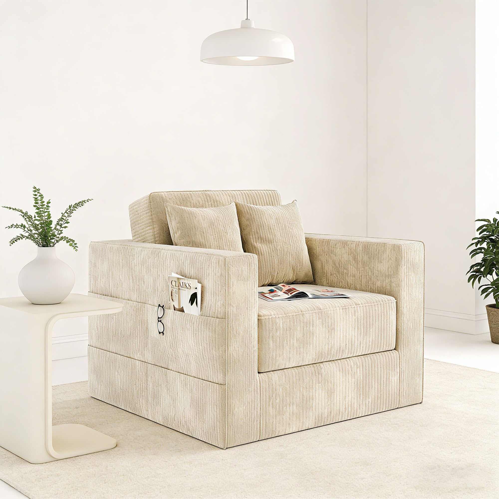 Claiks 원룸 거실 신축 다용도 고급 수납형 소파 베드 싱글 접이식 겸용 쇼파침대 296,500원