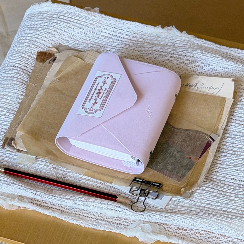 sAmue 3단 접이식 바인더 노트 5공 미니 M5 다이어리, 1개, 라이트 핑크 26,800원