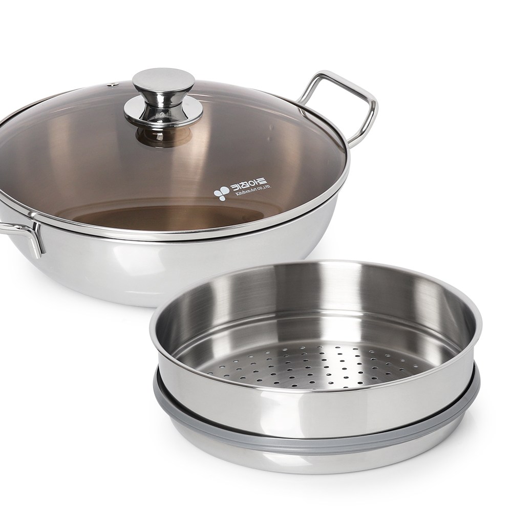 국산 통3중 스텐304 인덕션 찜기 키친아트, 1개, 28cm 63,800원