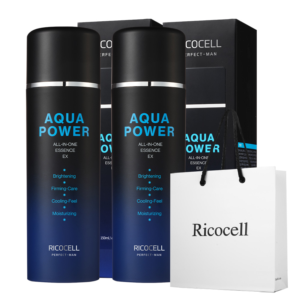 리코셀 퍼펙트 맨 아쿠아 파워 올인원 에센스 + 쇼핑백 /미백 주름개선 기능성 탄력 수분 보습 선물, 150ml, 2개 20,900원