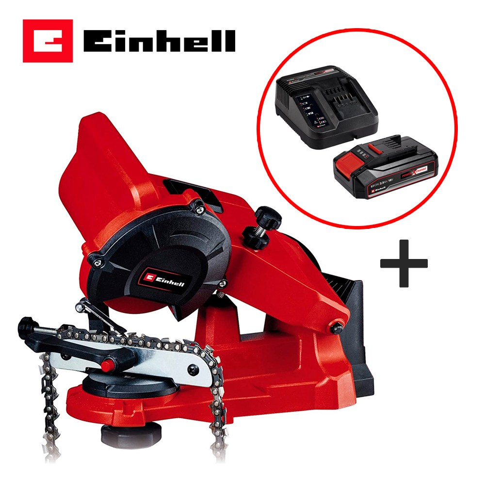 아인헬 충전 체인톱날 연마기 세트 GE-CS 18 Li-Solo + 2.5Ah 배터리 충전 키트 / 엔진톱날 기계톱날 전동 연삭기 연마도구 그라인더날(연마석) 포함 4499940 149,000원