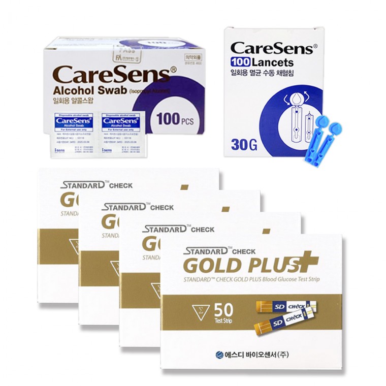 SD체크골드 플러스 혈당측정지 200매+솜100+침100, 1개, 상세페이지 참조 99,100원