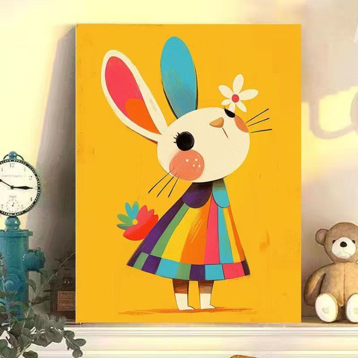 톰앤토미e DIY 명화 그리기 세트 컬러풀 애니멀 캐릭터 유화 30*40, 토끼, 1개 17,900원