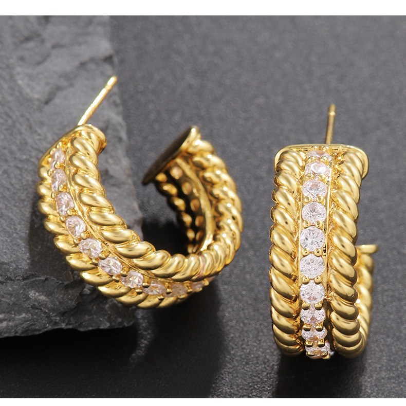 Ramlove 골드 하이엔드 귀걸이 14k 골드 귀걸이 GRA 인증 모조 다이아몬드 귀걸이 도금 CLX004 49,000원