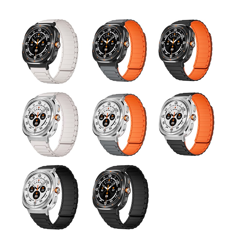 갤럭시워치 울트라 실리콘 루프 마그네틱 스트랩 자석 밴드 시계줄, 블랙스틸-블랙오렌지, 1개 18,800원