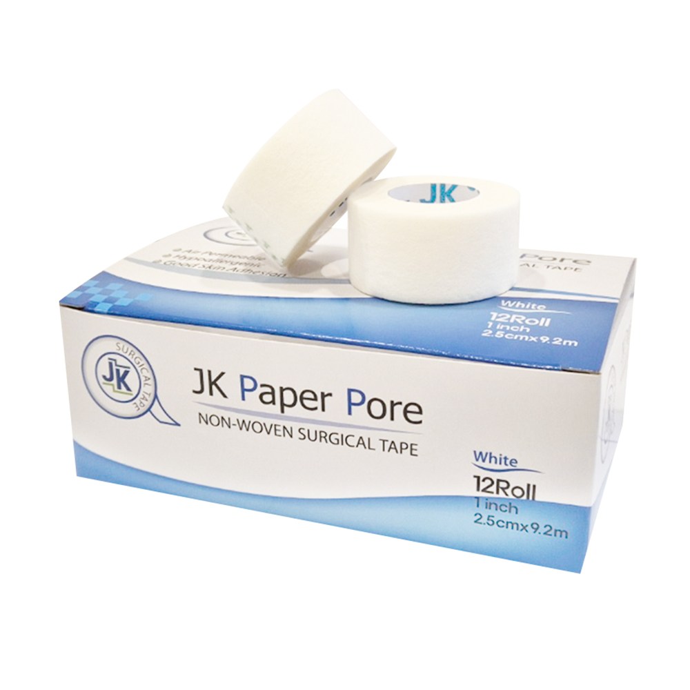 [제이케이포어 종이반창고 흰색 1박스(12롤)] 화이트 제이케이페이퍼반창고 16,350원