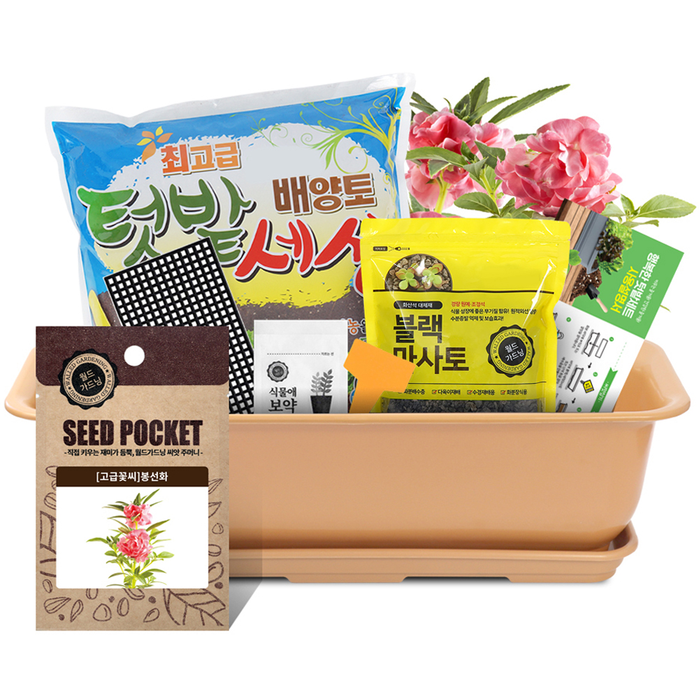 월드가드닝 베란다 채소키우기 텃밭세트 9종 커피컬러 31,600원