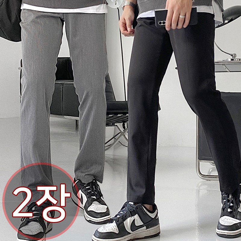 [1+1] 2장가격 9부 10부 슬랙스 링클프리 베이직 스판 슬랙스 빅사이즈 S-4XL 38,900원