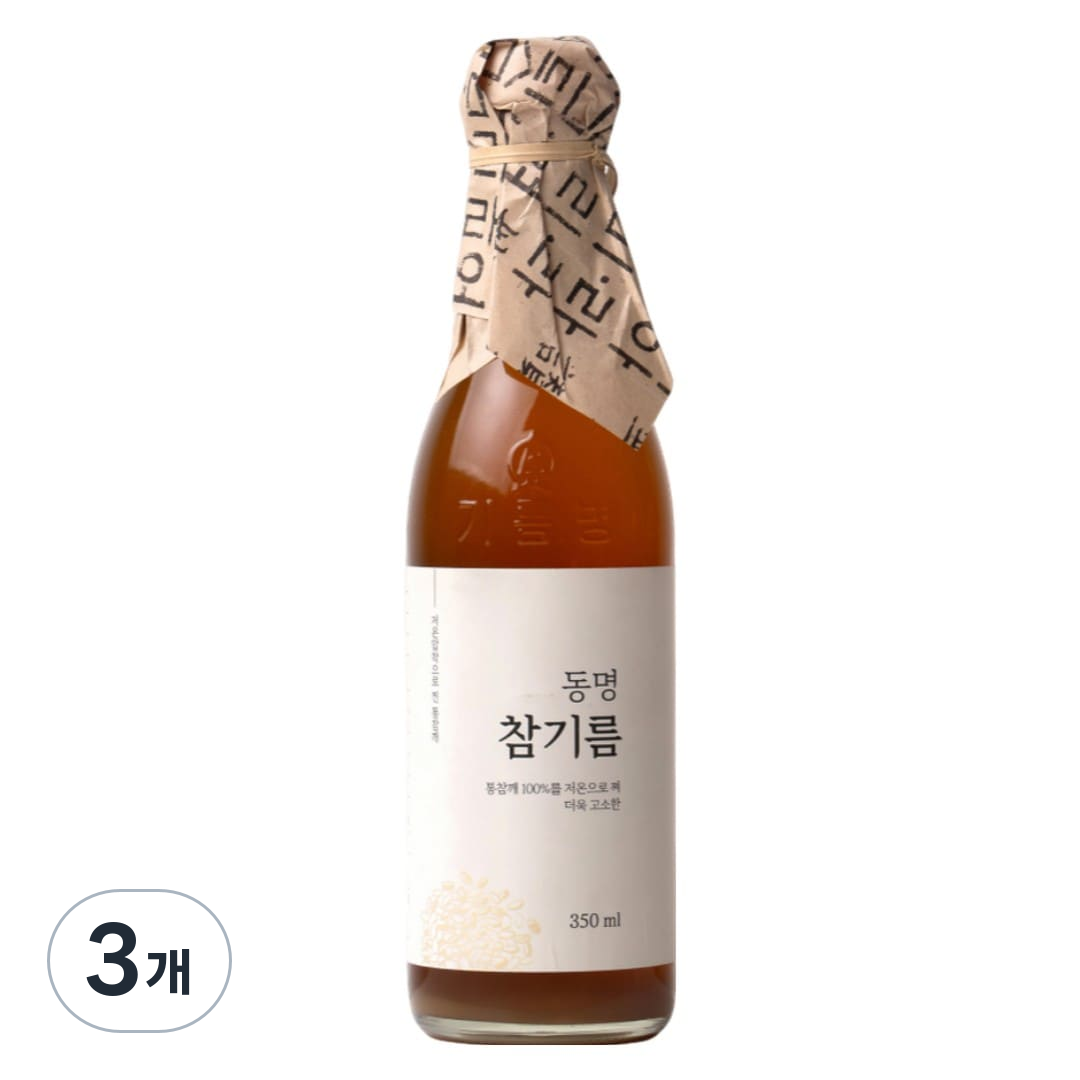 동명 저온 압착 고소한 통참깨100% 방앗간 참기름, 3개, 350ml 23,700원