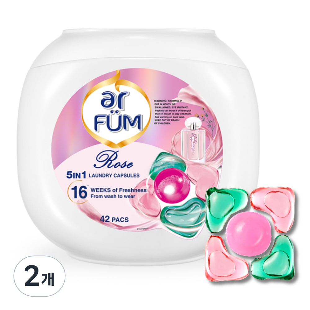 아로퓸 5in1 캡슐세탁세제 로즈가든, 42개입, 2개 47,800원