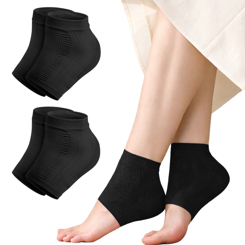 셀프핏 발 뒤꿈치 갈라짐 각질케어 풋패드 보습양말, 블랙, 2세트, 현재가 7,900원