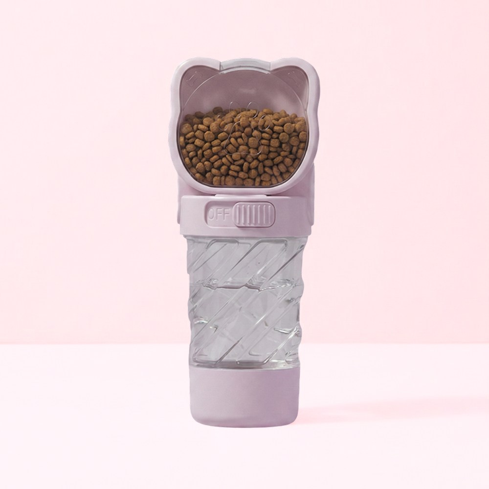 카이로스 올인원 휴대용 강아지 물병 3in1 사료통 배변봉투수납 산책보틀, 1개, 연보라 12,900원