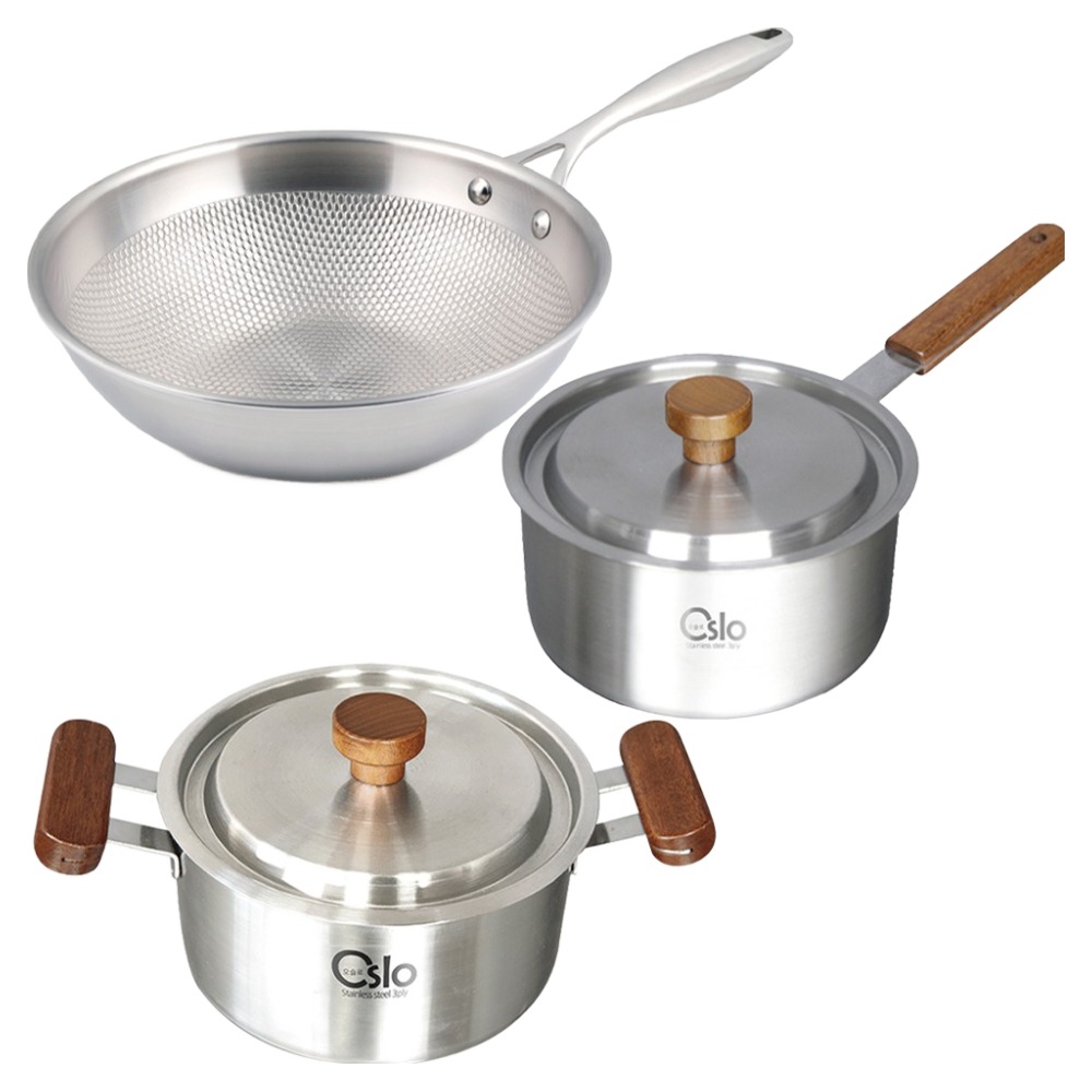 리빙글로리 인덕션 통5중 궁중팬 24cm + 통3중 편수 냄비 18cm + 통3중 양수 냄비 20cm 세트 96,190원