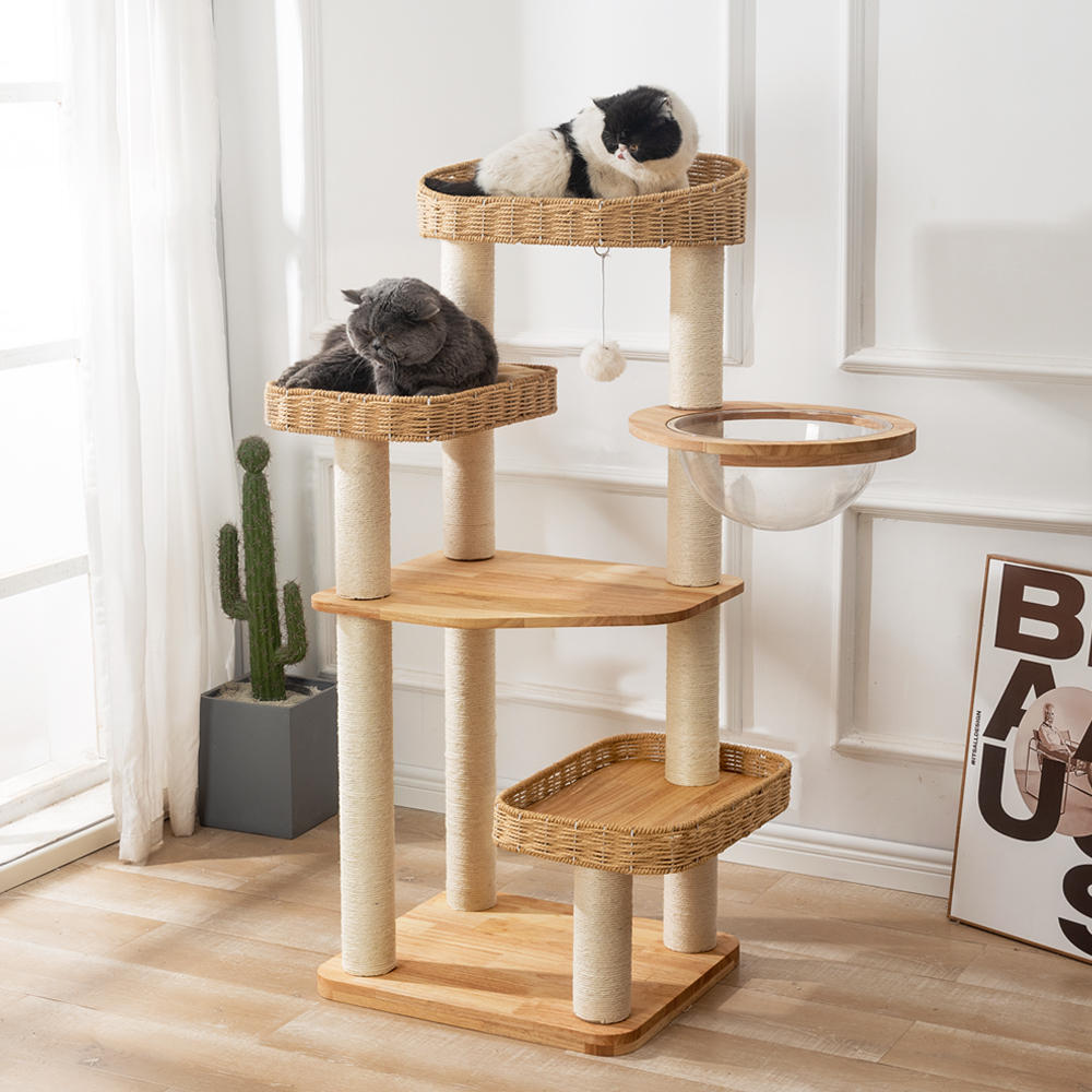 칠시 고양이 바스켓 원목 해먹 캣타워 대형 5단 + 매트, 혼합색상, 1개 199,000원