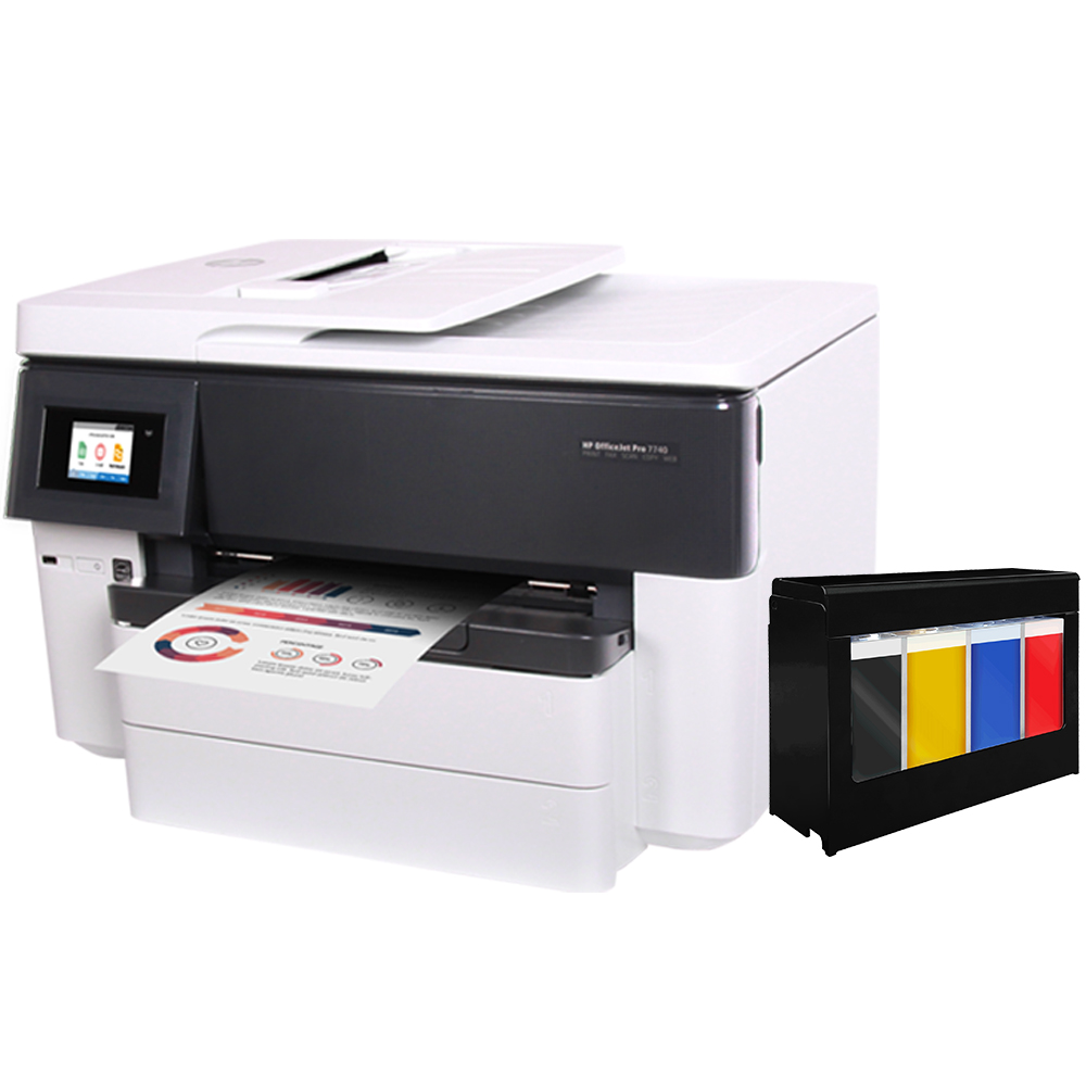 HP7740 A3 팩스복합기+무한잉크 2단 급지함 자동양면 스캔 복사 629,000원