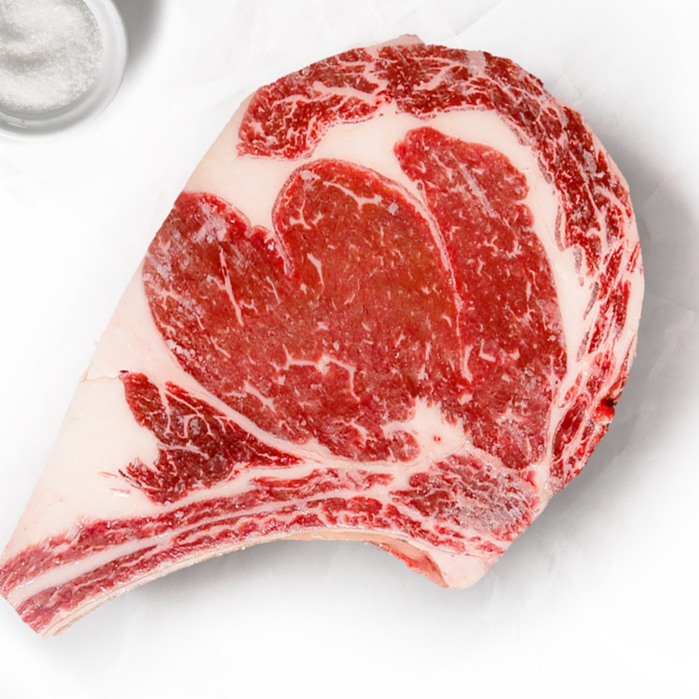 [마블플러스] 5cm 토마호크 스테이크 소고기 캠핑 등심 갈비 블랙앵거스 소고기 가정용 캠핑용, 1개 85,100원