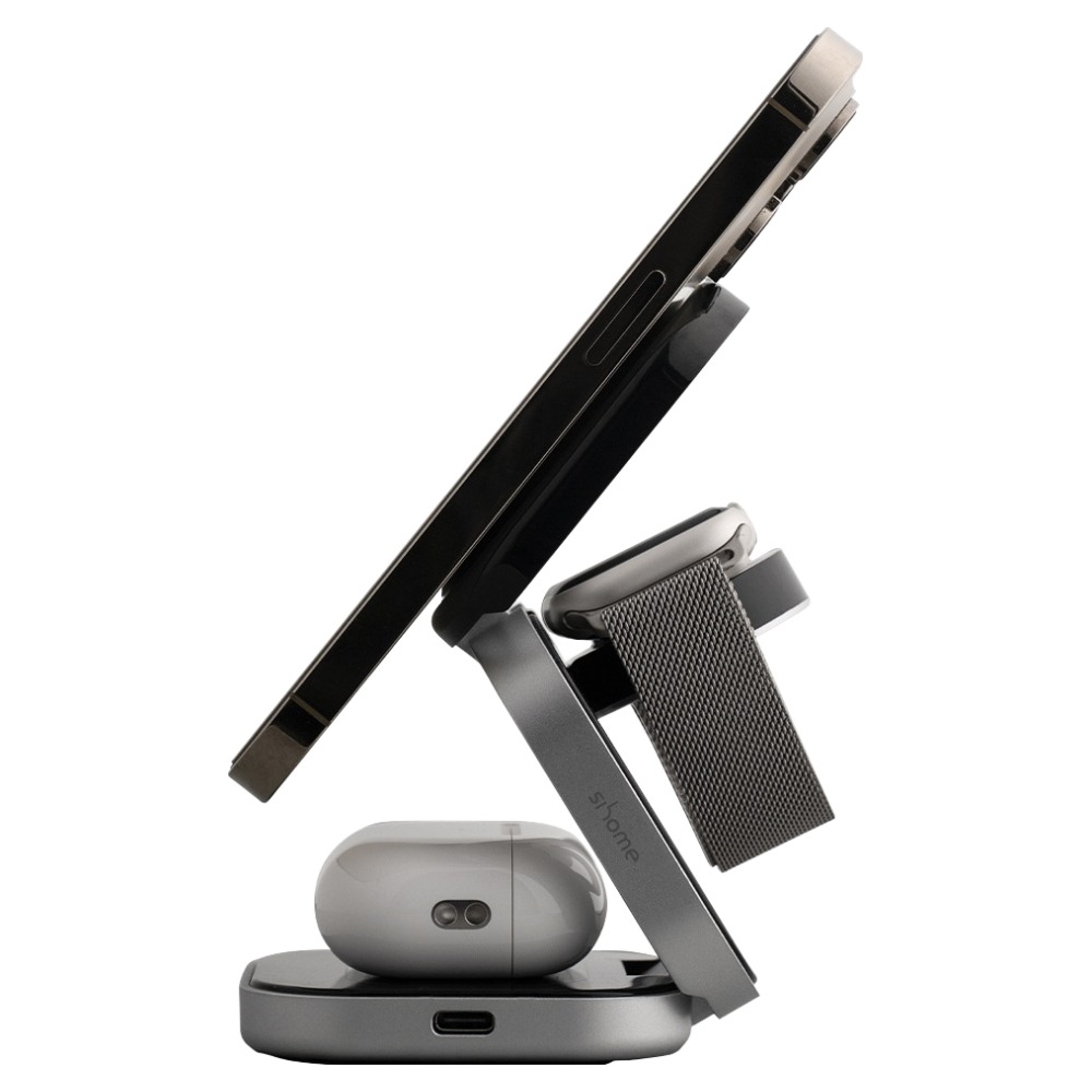 시홈 맥세이프 3in1 접이식 휴대용 22.5W 고속 무선충전기, 스페이스블랙, 1개 39,700원