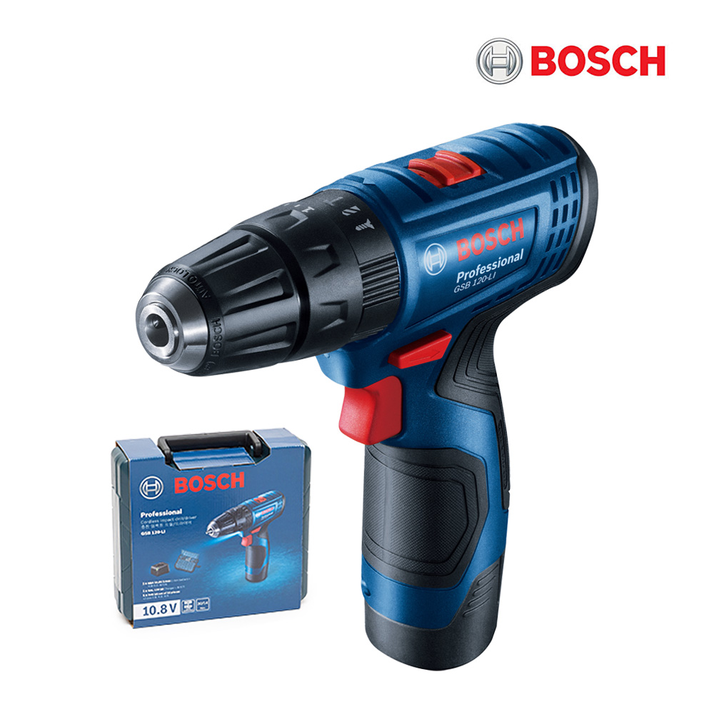 보쉬 충전 임팩 전동드릴 GSB 120-LI(1B)액세사리12PCS포함 콘크리트작업OK 전동드라이버 해머드릴 124,900원