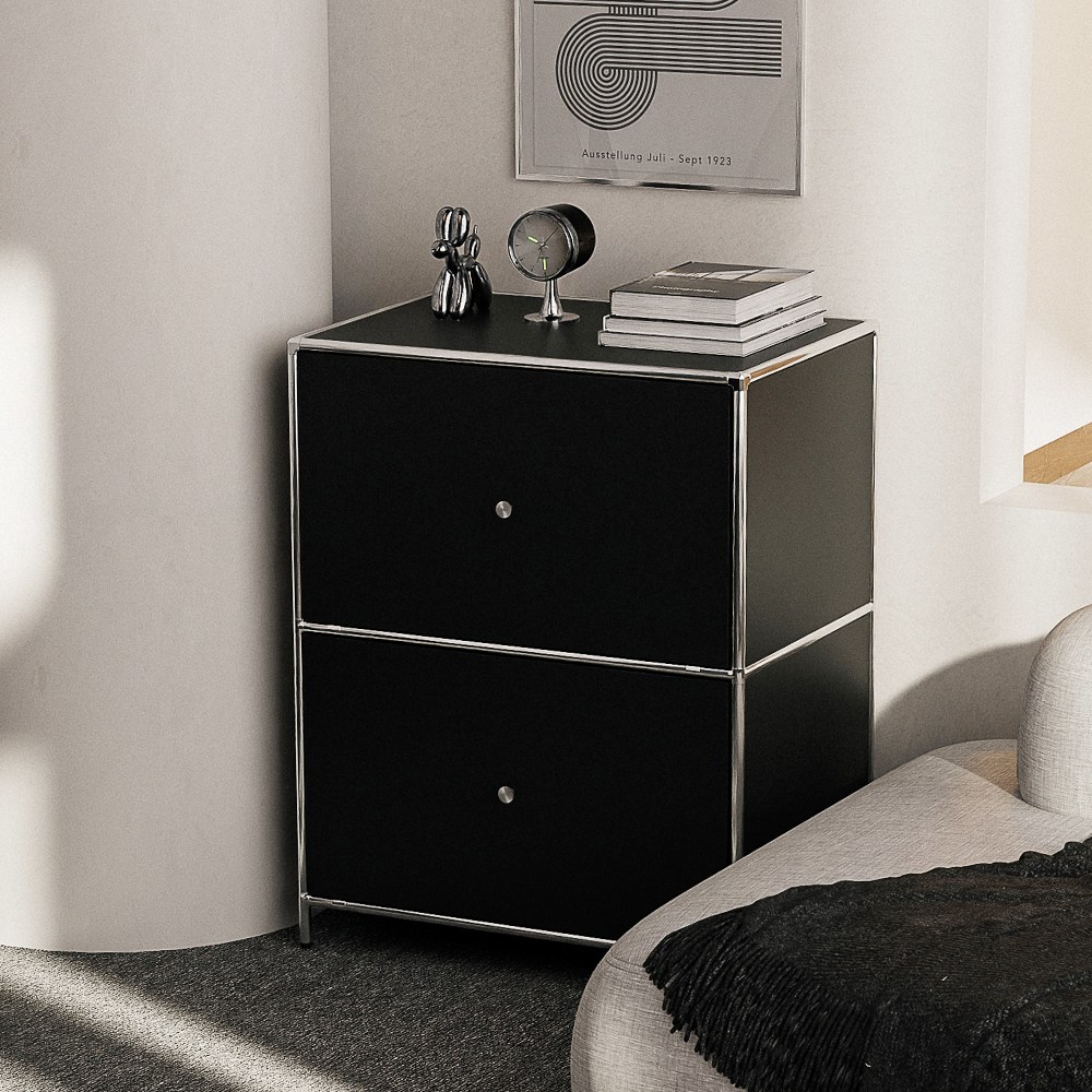 올리비아 미드센츄리 모듈가구 2단 협탁 600, 블랙 139,000원