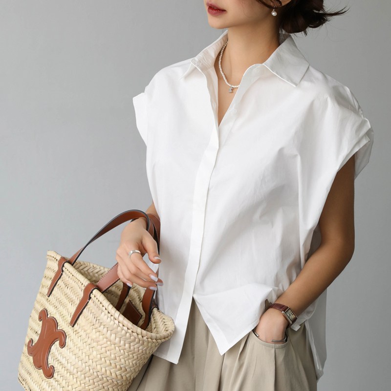 [피핀] 어깨셔링 반팔 블라우스 #49489 29,610원