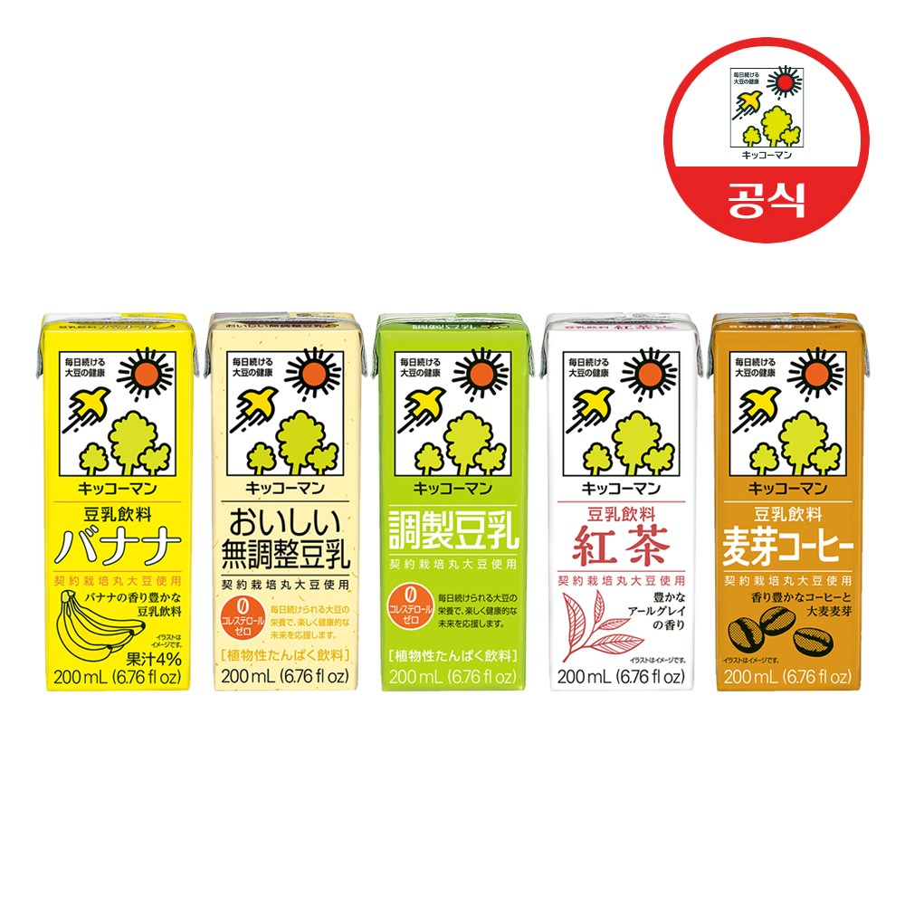 기꼬만 두유 일본 두유 200mlx18개 택 1(오리지널, 무가당, 바나나, 커피, 홍차), 18개, 200ml 24,900원