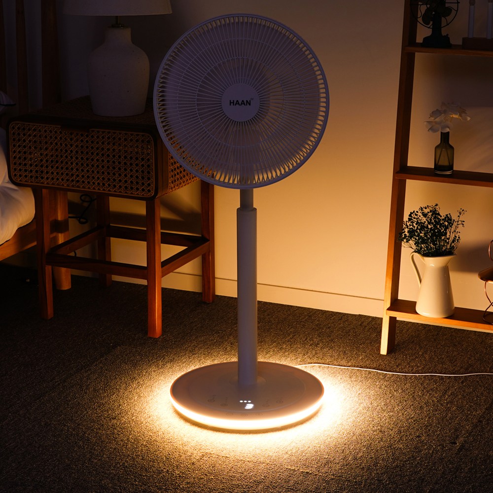 한경희 선풍기 BLDC 무소음 무드등 리모컨 14인치 스탠드형 129,000원