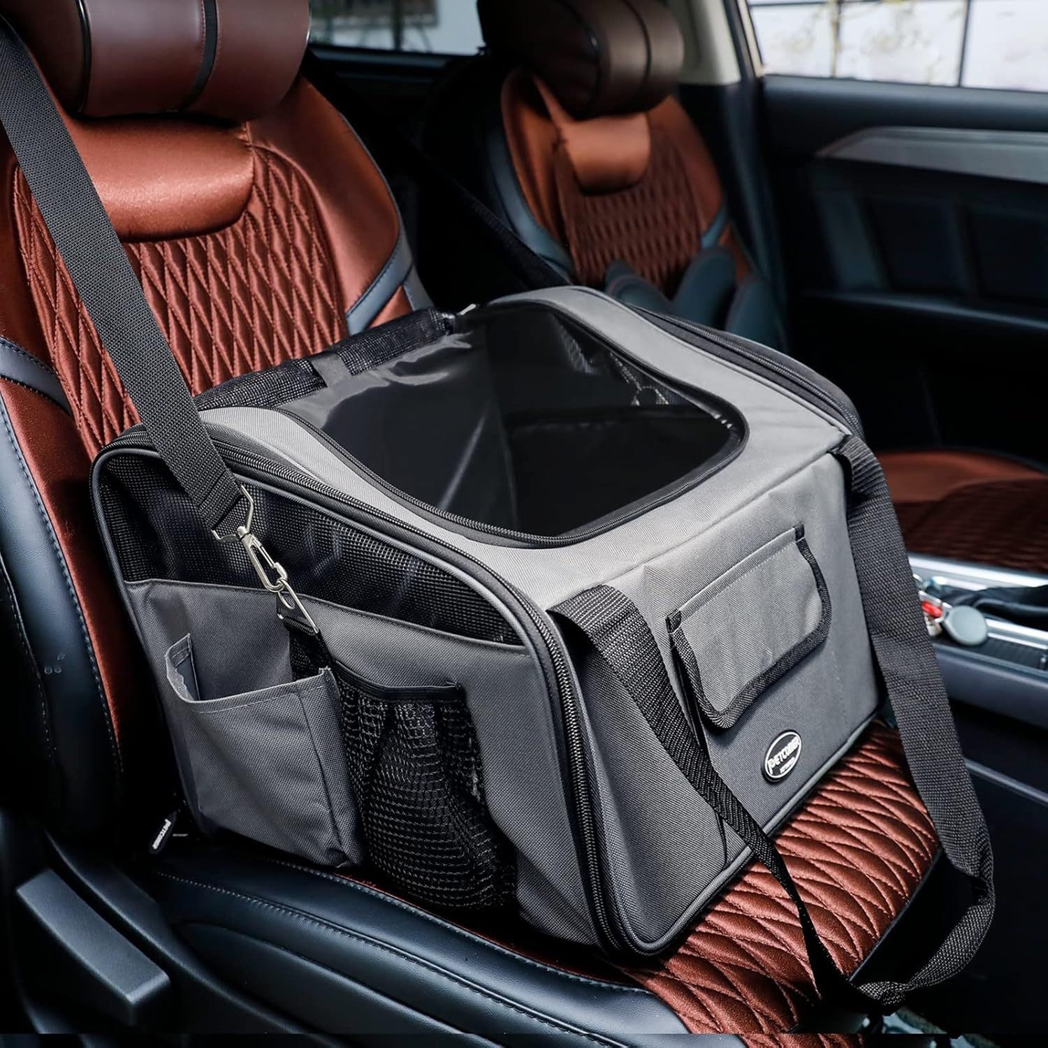 일본 품질 멍뭉스 반려동물 이동장 겸용 가방형 카시트 42,800원