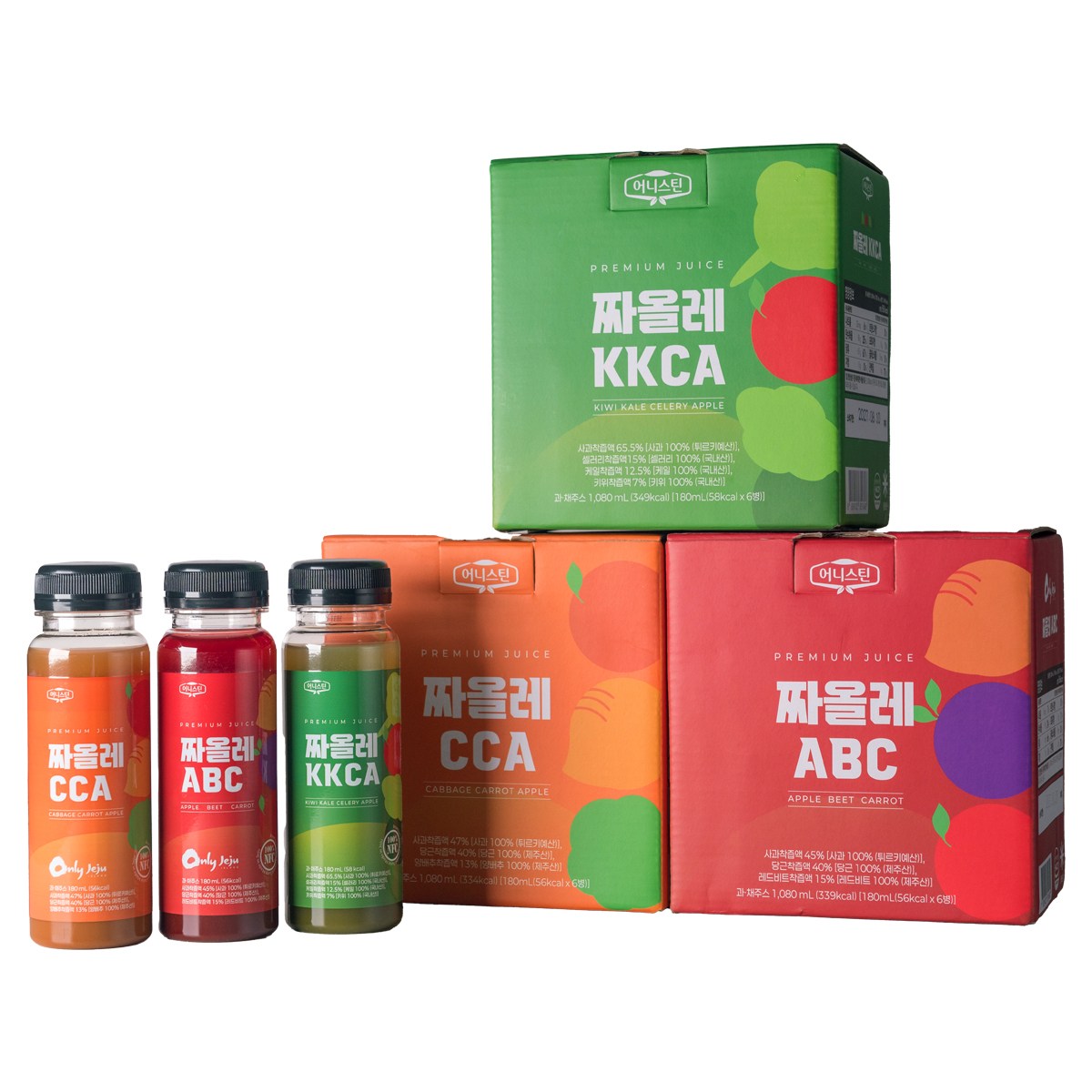 어니스틴 짜올레 ABC CCA KKCA 3종 세트 / 물 타지 않고 그대로 착즙한 냉동 주스 / 제주 당근, 케일, 샐러리, 사과, 양배추, 레드비트 과일 주스 과채주스, 18개, 180ml 60,000원
