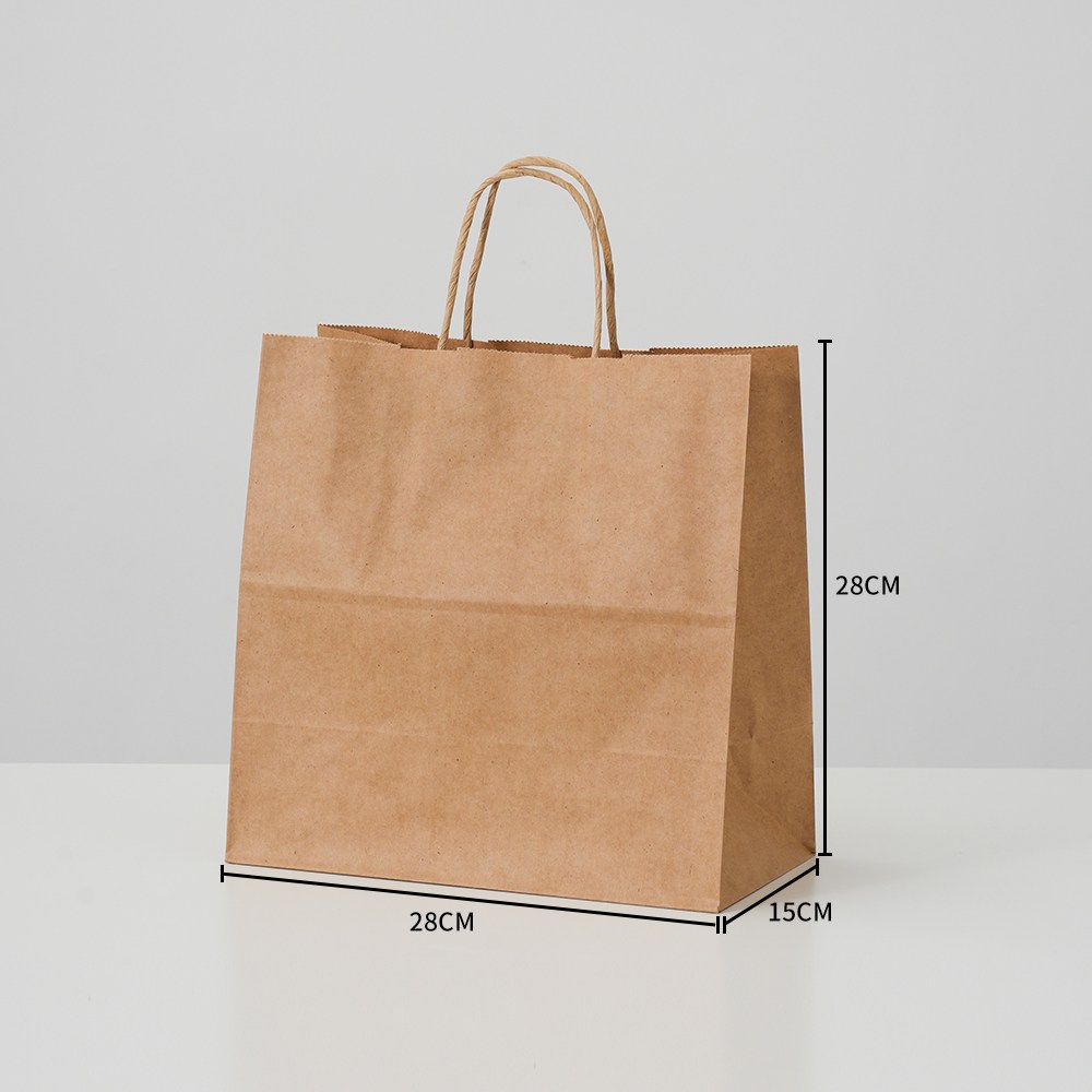 50장 고급 크라프트 종이가방 튼튼한 쇼핑백 130 무지 선물 미니 종이쇼핑백 인쇄 제작 어젠다, 고급 특대 (28x15x28), 50개 23,900원