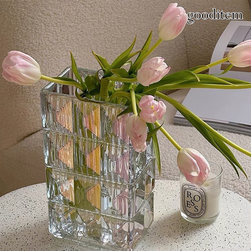 굿아이템 투명 직사각 꽃병 인테리어 오브제 대형 화병 15,900원