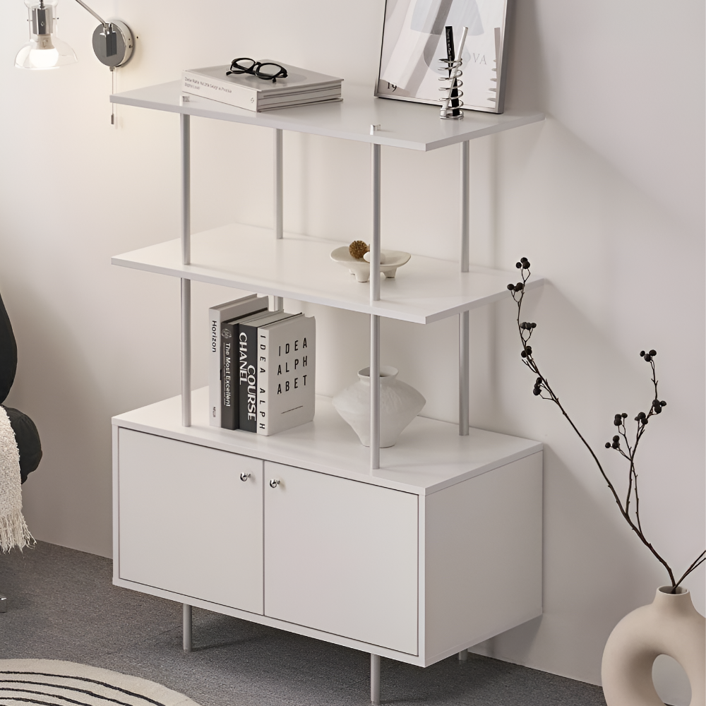 미드센추리 모던 모듈 가구 4단 장식장 800 (국내제조) 더다온라이프, 4단, 화이트 238,000원