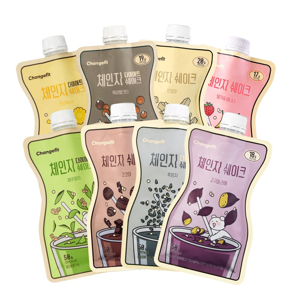 체인지핏 프로틴 쉐이크 맛보기 8팩, 1세트, 400g 31,900원