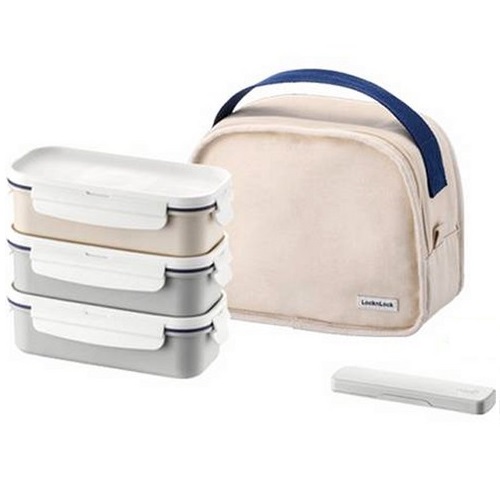 락앤락 데일리 코튼 도시락 + 가방 세트 직사각 3단 42,960원