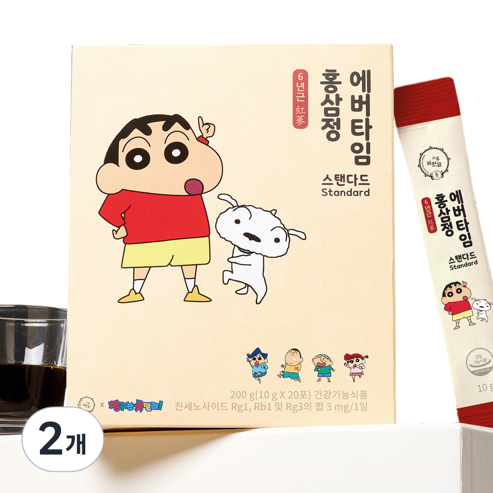 려원담 짱구는못말려 온가족용 6년근 홍삼정 에버타임 스탠다드 20p, 200g, 2개 33,200원