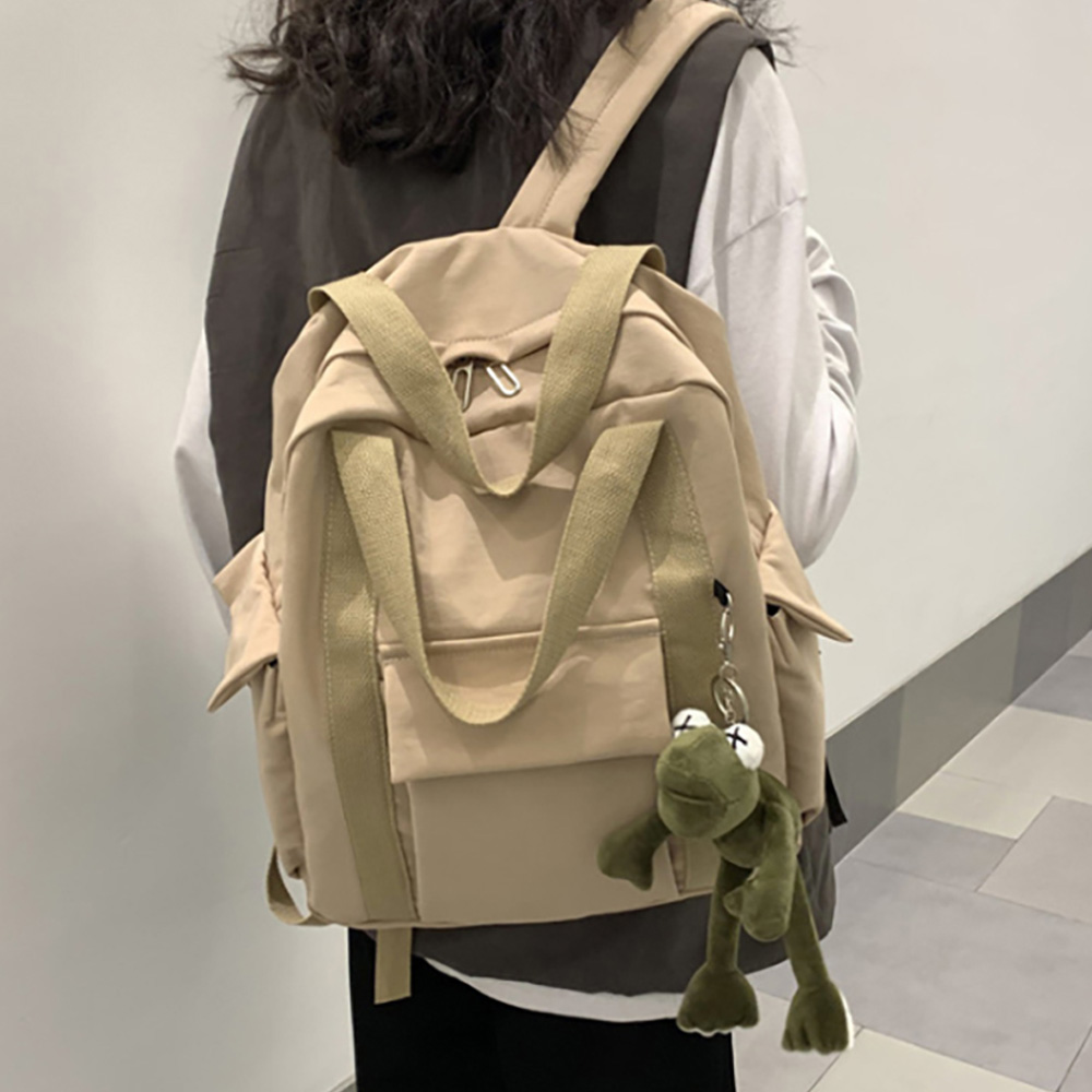 후암마켓 남녀공용 학생가방 캐주얼 여행용 대용량 가방 2WAY 개구리 키링 데일리 백팩 19,800원