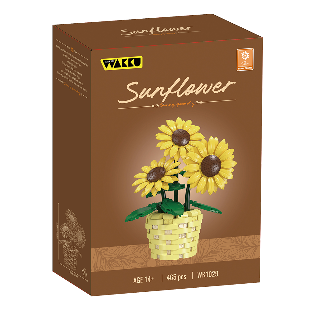 Wakku 보태니컬 해바라기 꽃다발+꽃병 블럭 세트 레고호환블록 Pcs465, 1개 35,500원