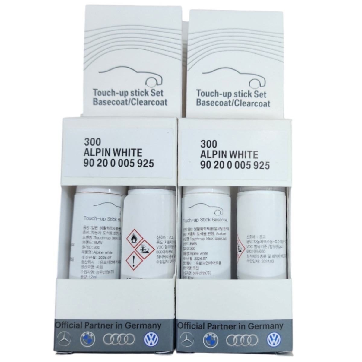 BMW 스크레치 터치업 붓펜 순정형 문콕 페인트, 300알파인화인트, 1세트 43,900원