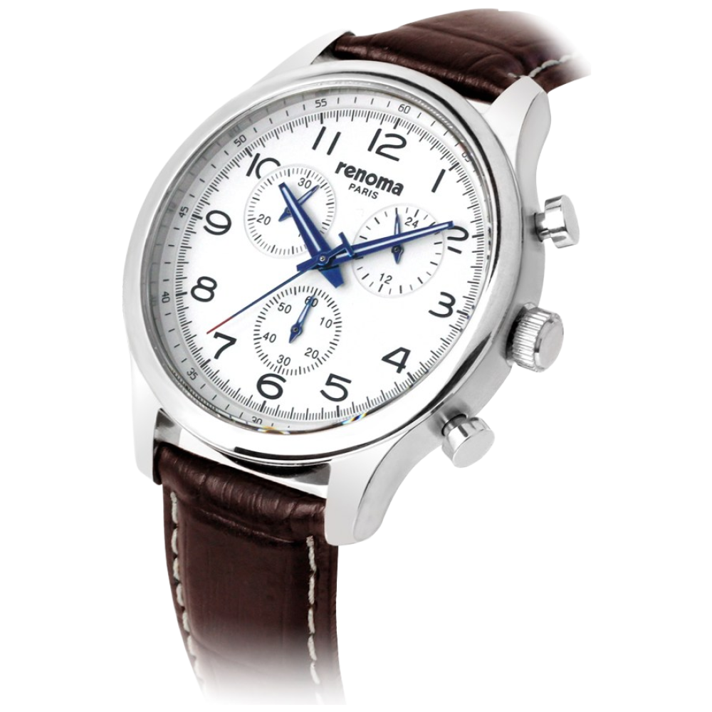 레노마 RE-5465 남성 크로노그래프 화이트 가죽시계 108,800원