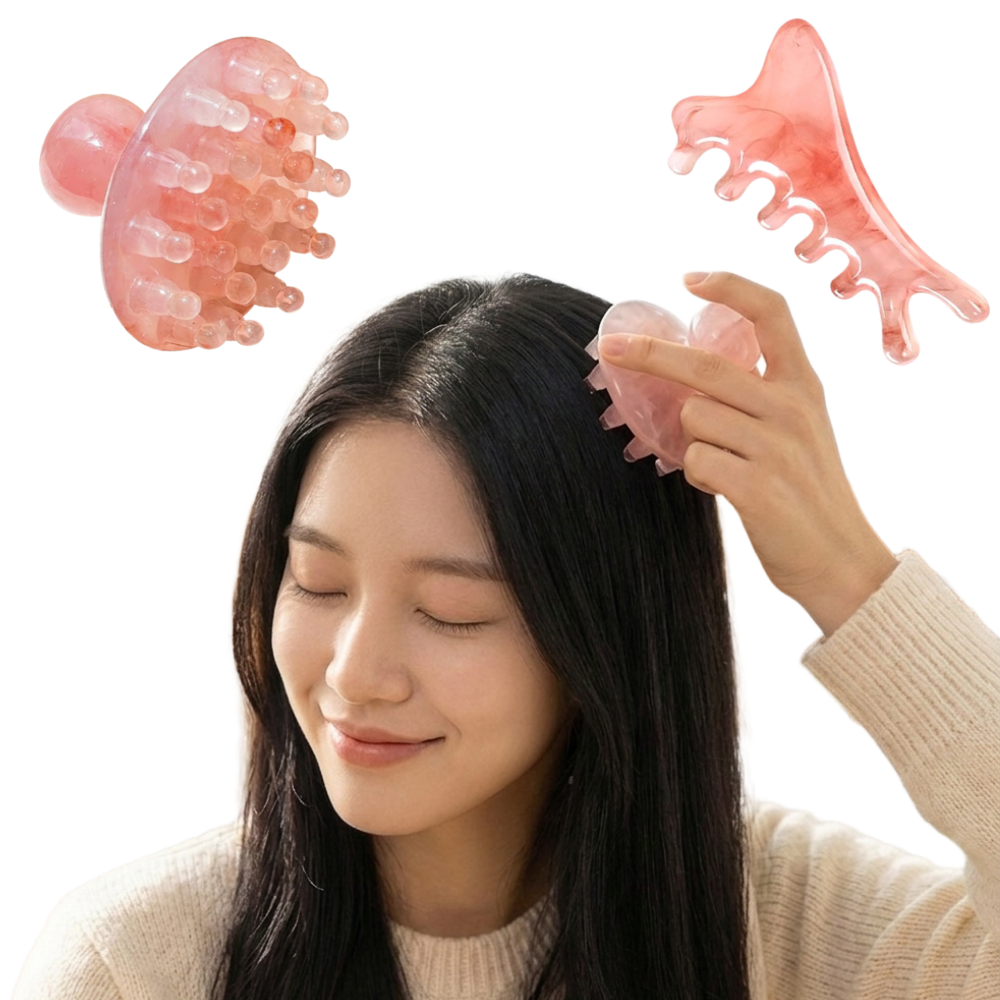 13CSTORE 시원한 두피괄사 마사지기 괄사 지압, 핑크, 1세트 9,000원