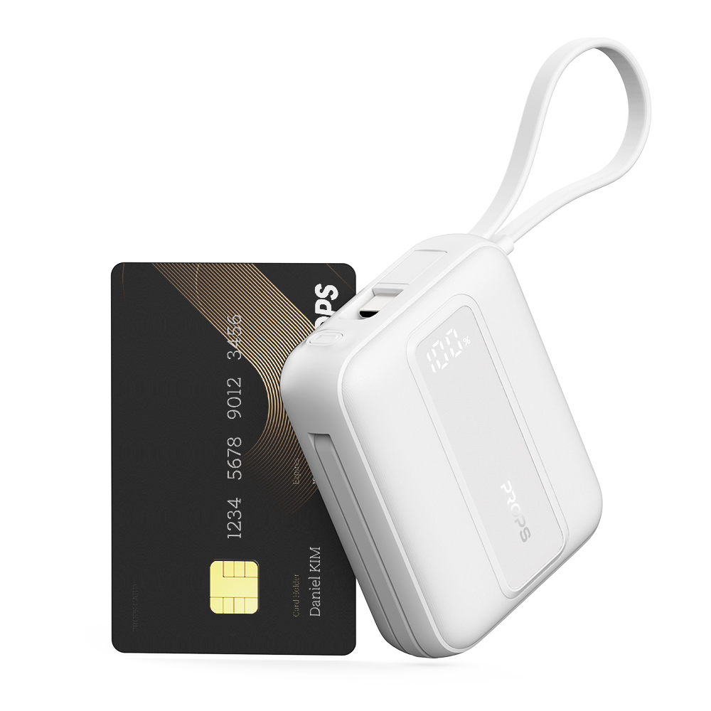 프롭스 30W PPS 초고속 충전 10000mAh 기내반입 미니 일체형 휴대용 보조배터리, 스노우, PFB112S10 33,700원